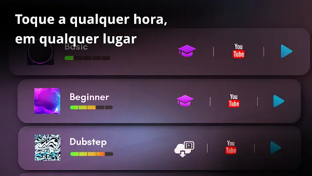 Ecrã de jogo de Classic Drum: toque bateria