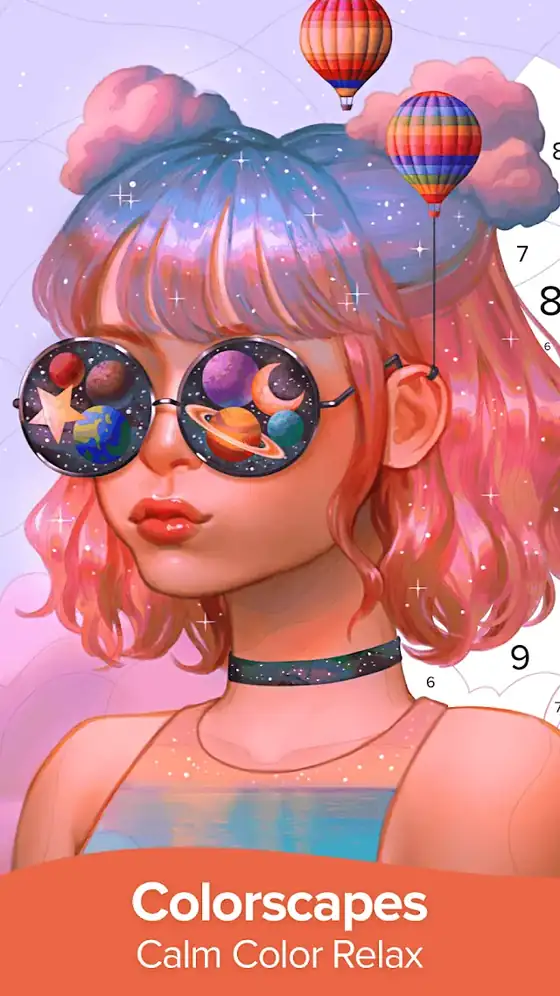 Ecrã de jogo de Colorscapes® - Color by Number