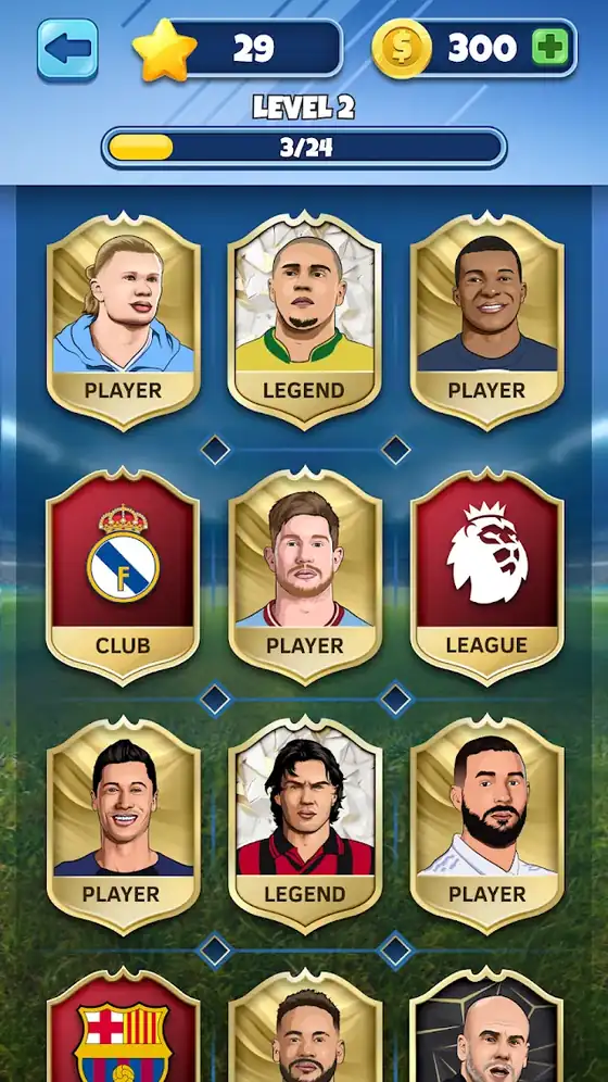 Ecrã de jogo de Football Quiz! Ultimate Trivia