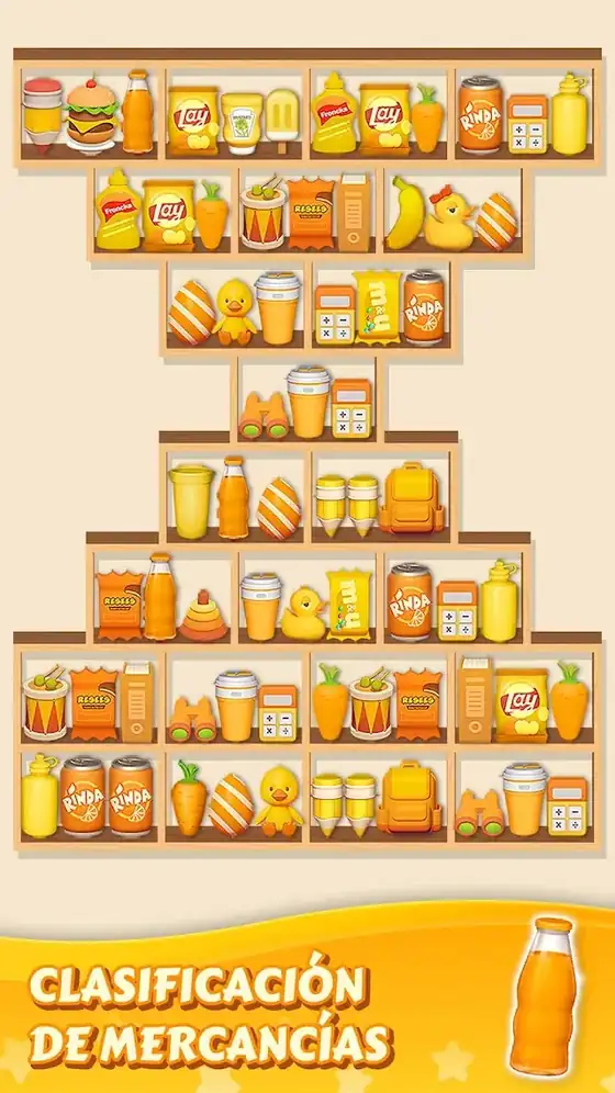 Ecrã de jogo de Goods sorting Jogo de Combinar