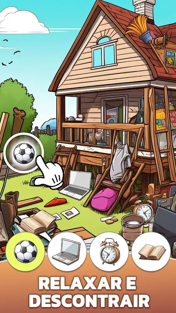 Ecrã de jogo de Hidden Folks - Caça ao Tesouro