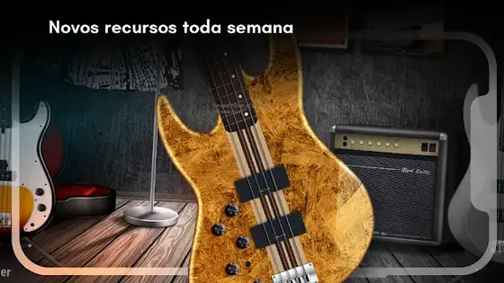 Ecrã de jogo de Real Bass: toque contrabaixo