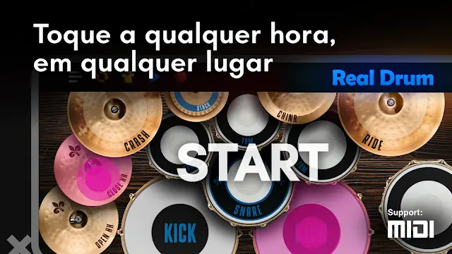 Ecrã de jogo de Real Drum: bateria eletrônica